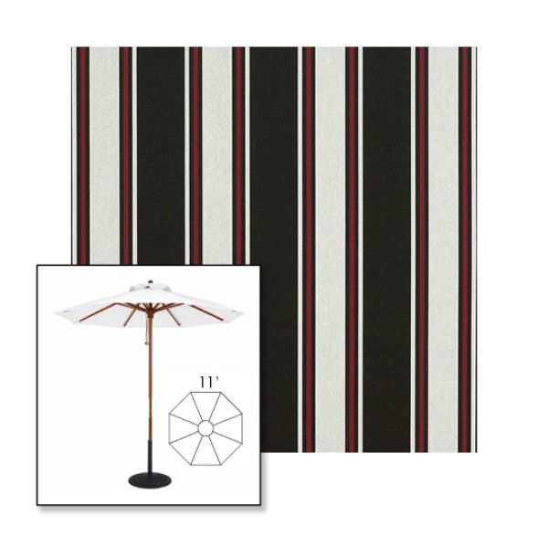 Picture of Hatteras Raven | 11' Wood Frame Market Umbrella Sunbrella® Awning Fabric