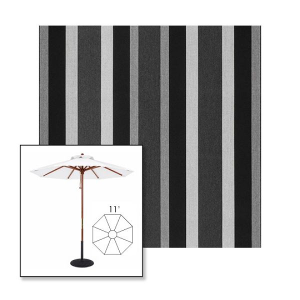 Picture of Marco Black | 11' Wood Frame Market Umbrella Sunbrella® Awning Fabric