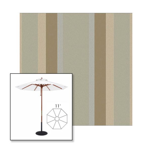 Picture of Marco Sandstone | 11' Wood Frame Market Umbrella Sunbrella® Awning Fabric