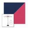 Picture of Marine Blue Pink | 11' Wood Frame Market Umbrella Sunbrella® Awning Fabric