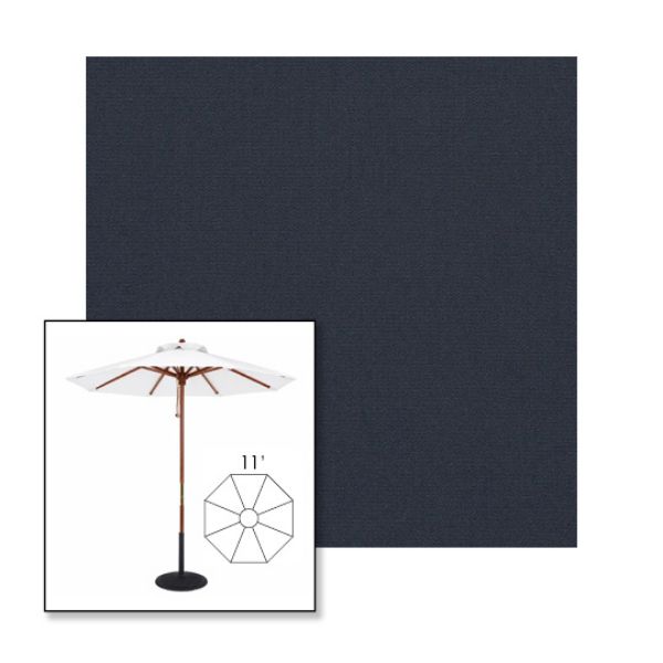 Picture of Navy | 11' Wood Frame Market Umbrella Sunbrella® Awning Fabric