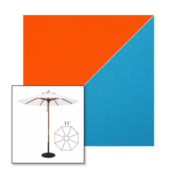 Picture of Orange Azure | 11' Wood Frame Market Umbrella Sunbrella® Awning Fabric