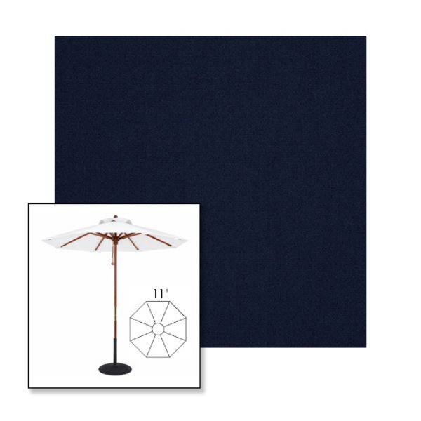 Picture of Royal Navy | 11' Wood Frame Market Umbrella Sunbrella® Awning Fabric