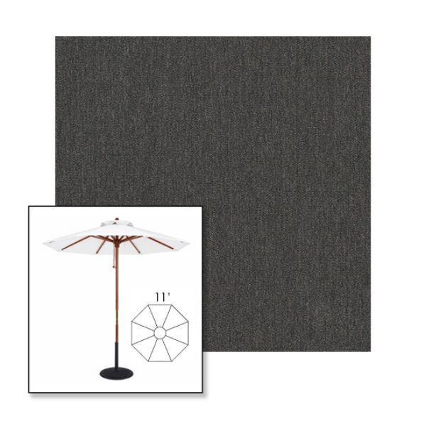 Picture of Slate | 11' Wood Frame Market Umbrella Sunbrella® Awning Fabric