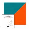 Picture of Turquoise Orange | 11' Wood Frame Market Umbrella Sunbrella® Awning Fabric