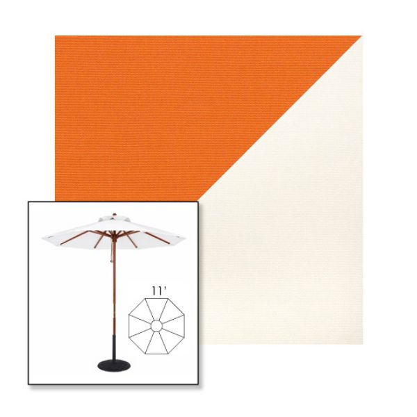 Picture of Tuscan White | 11' Wood Frame Market Umbrella Sunbrella® Awning Fabric