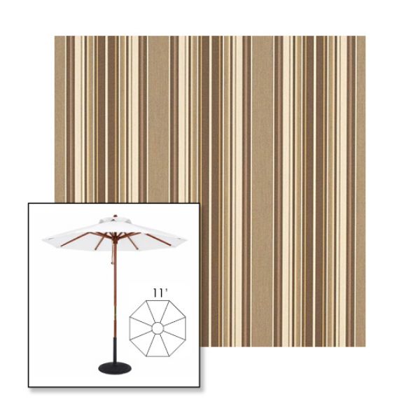 Picture of Westfield Mushroom | 11' Wood Frame Market Umbrella Sunbrella® Awning Fabric