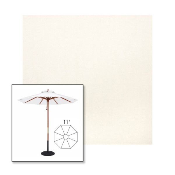 Picture of White | 11' Wood Frame Market Umbrella Sunbrella® Awning Fabric