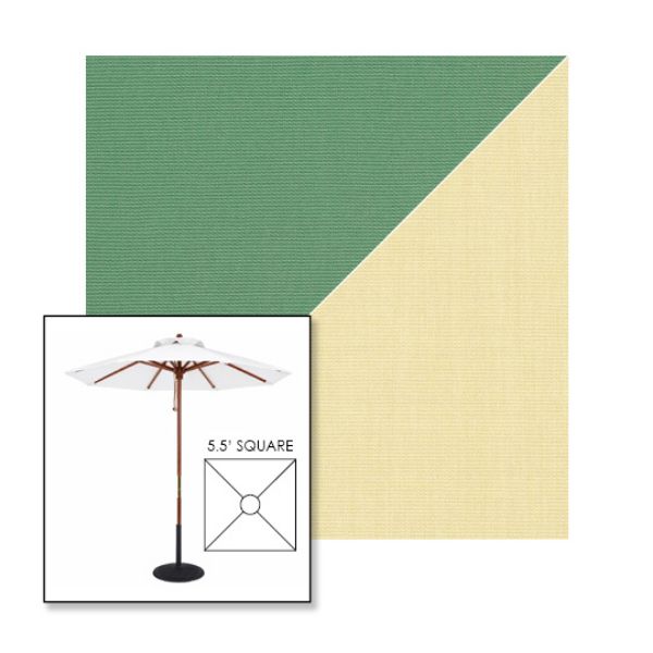 Picture of Basil Parchment | 5.5' Wood Square Frame Market Umbrella Sunbrella® Awning Fabric