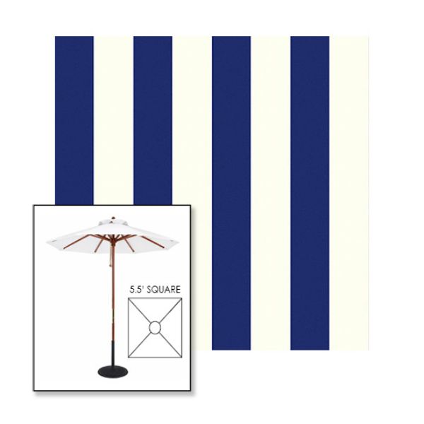 Picture of Beaufort Captain Navy | 5.5' Wood Square Frame Market Umbrella Sunbrella® Awning Fabric