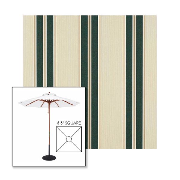 Picture of Black Forest Fancy | 5.5' Wood Square Frame Market Umbrella Sunbrella® Awning Fabric