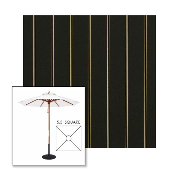 Picture of Cooper Black | 5.5' Wood Square Frame Market Umbrella Sunbrella® Awning Fabric