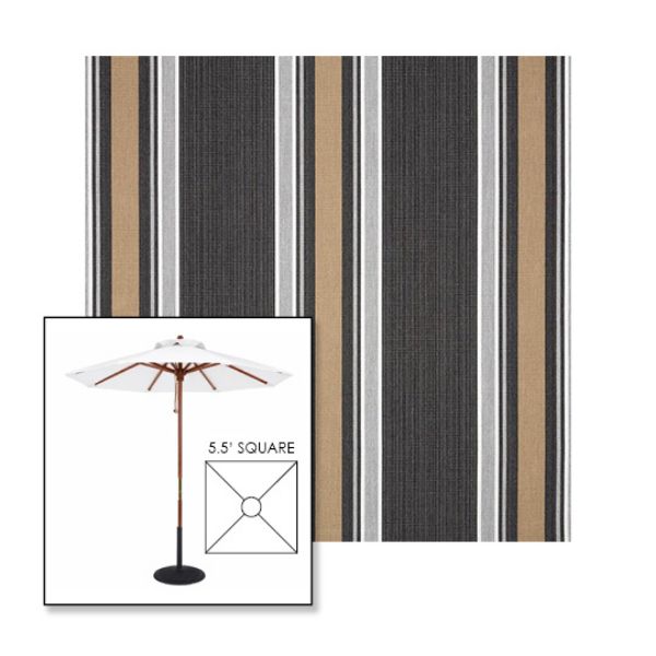 Picture of Emblem Classic | 5.5' Wood Square Frame Market Umbrella Sunbrella® Awning Fabric