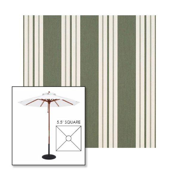 Picture of Fern Classic | 5.5' Wood Square Frame Market Umbrella Sunbrella® Awning Fabric