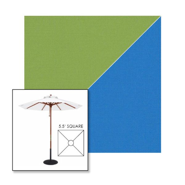 Picture of Ginkgo Capri | 5.5' Wood Square Frame Market Umbrella Sunbrella® Awning Fabric