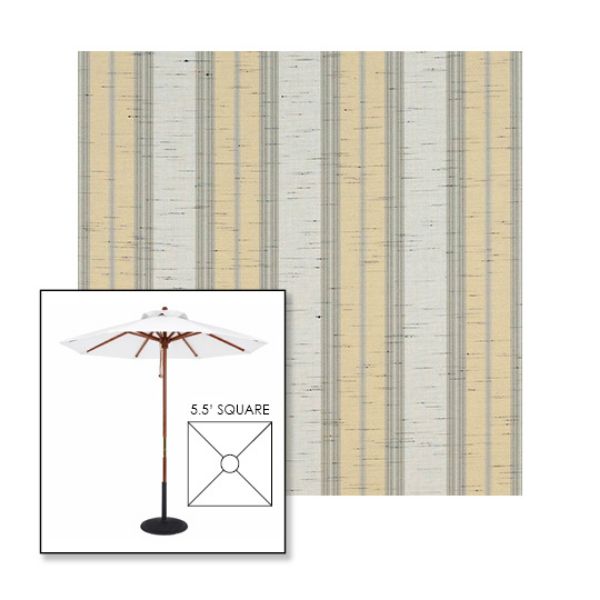 Picture of Grey Beige Chip Fancy | 5.5' Wood Square Frame Market Umbrella Sunbrella® Awning Fabric