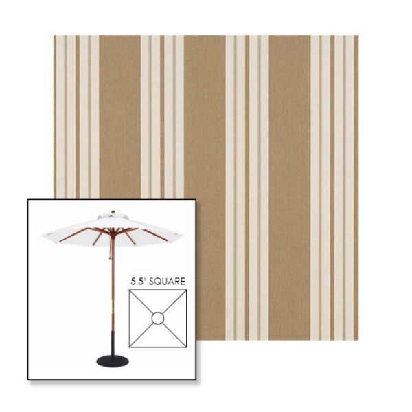 Picture of Heather Beige Classic | 5.5' Wood Square Frame Market Umbrella Sunbrella® Awning Fabric