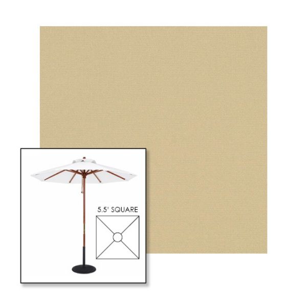 Picture of Linen | 5.5' Wood Square Frame Market Umbrella Sunbrella® Awning Fabric