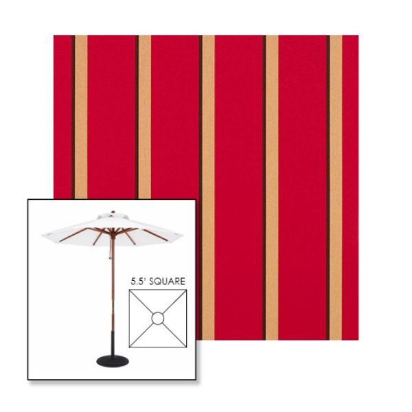 Picture of Manteo Cardinal | 5.5' Wood Square Frame Market Umbrella Sunbrella® Awning Fabric