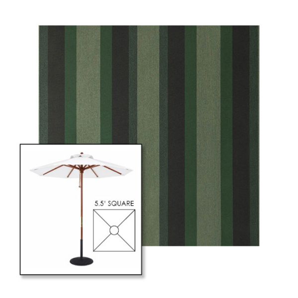 Picture of Marco Olive | 5.5' Wood Square Frame Market Umbrella Sunbrella® Awning Fabric