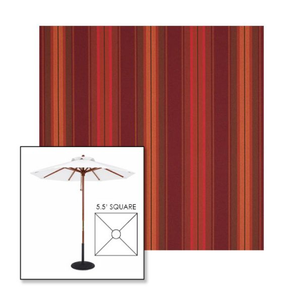 Picture of Saxon Chili | 5.5' Wood Square Frame Market Umbrella Sunbrella® Awning Fabric