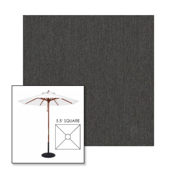 Picture of Slate | 5.5' Wood Square Frame Market Umbrella Sunbrella® Awning Fabric