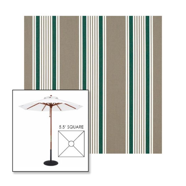 Picture of Taupe 2 | 5.5' Wood Square Frame Market Umbrella Sunbrella® Awning Fabric