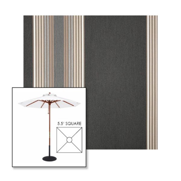 Picture of Tillman Shale | 5.5' Wood Square Frame Market Umbrella Sunbrella® Awning Fabric