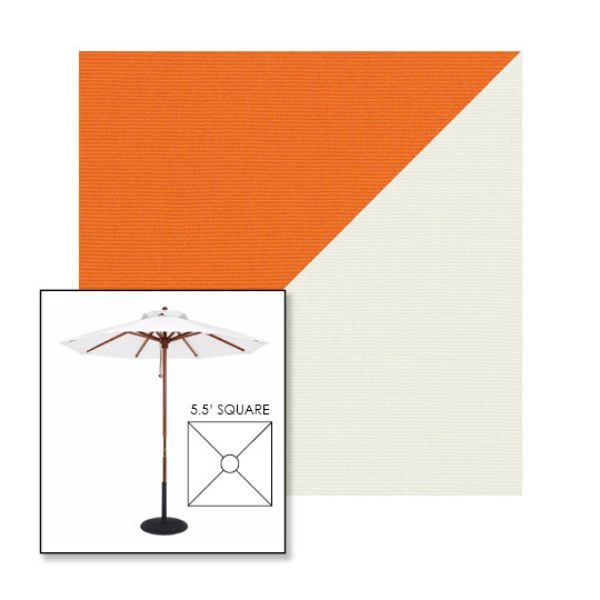 Picture of Tuscan Natural | 5.5' Wood Square Frame Market Umbrella Sunbrella® Awning Fabric