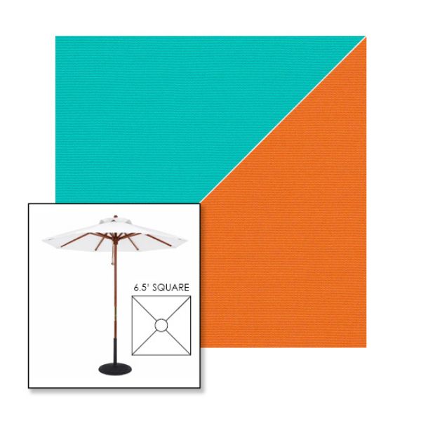 Picture of Aruba Tuscan | 6.5' Wood Square Frame Market Umbrella Sunbrella® Awning Fabric