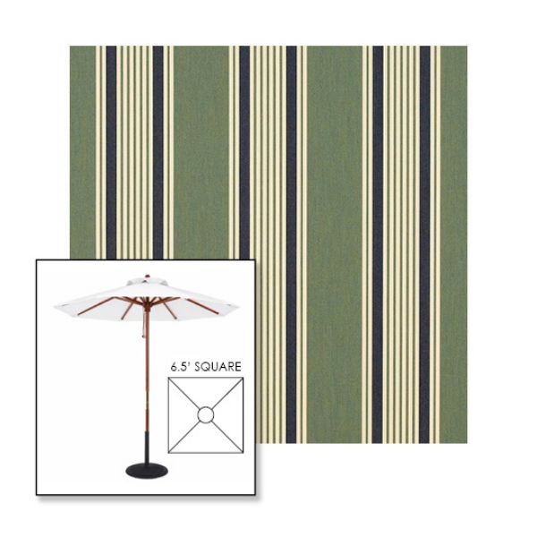 Picture of Ashford Forest | 6.5' Wood Square Frame Market Umbrella Sunbrella® Awning Fabric