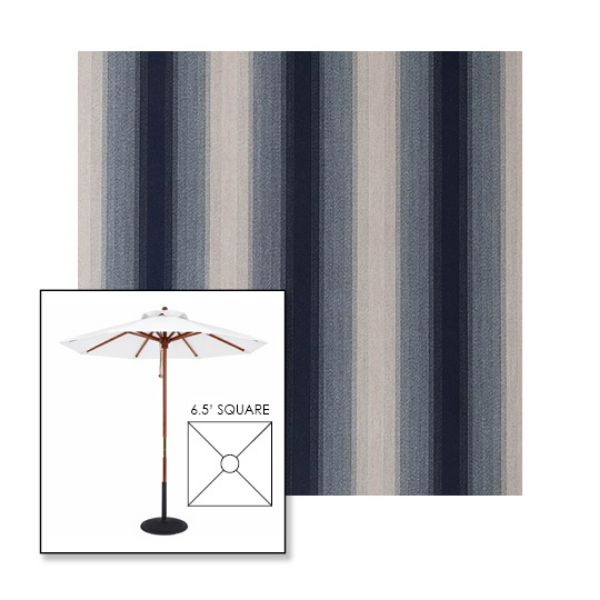 Picture of Boone Navy | 6.5' Wood Square Frame Market Umbrella Sunbrella® Awning Fabric
