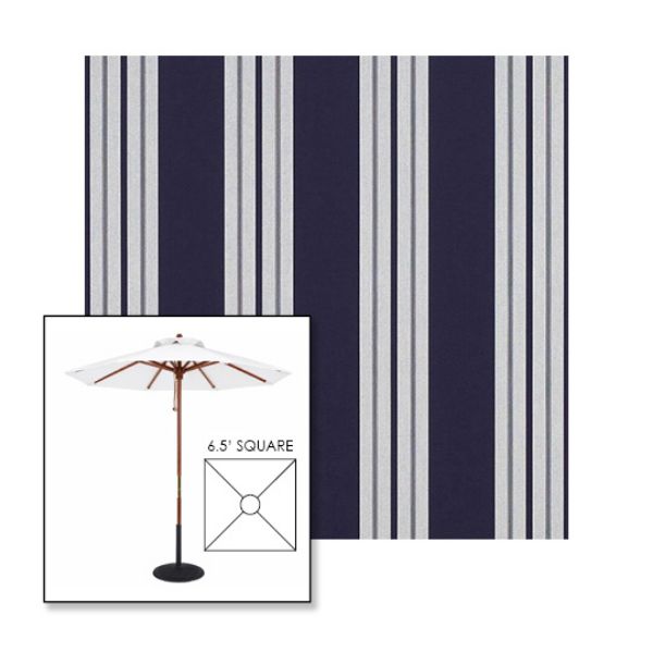 Picture of Captain Navy Natural Classic | 6.5' Wood Square Frame Market Umbrella Sunbrella® Awning Fabric