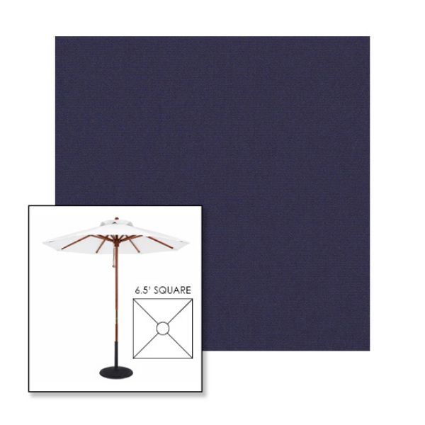 Picture of Captain Navy | 6.5' Wood Square Frame Market Umbrella Sunbrella® Awning Fabric