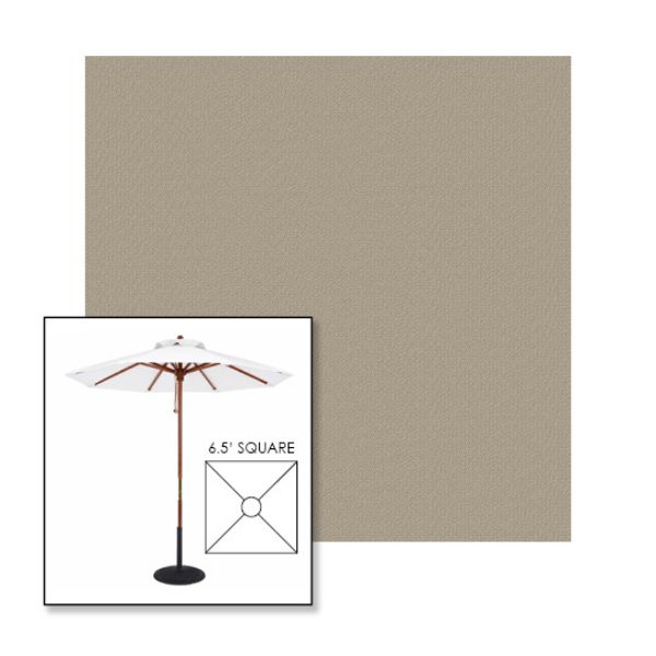 Picture of Fawn | 6.5' Wood Square Frame Market Umbrella Sunbrella® Awning Fabric