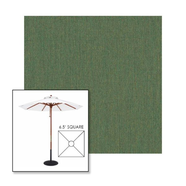 Picture of Fern | 6.5' Wood Square Frame Market Umbrella Sunbrella® Awning Fabric