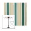 Picture of Forest Green Beige Natural Fancy | 6.5' Wood Square Frame Market Umbrella Sunbrella® Awning Fabric