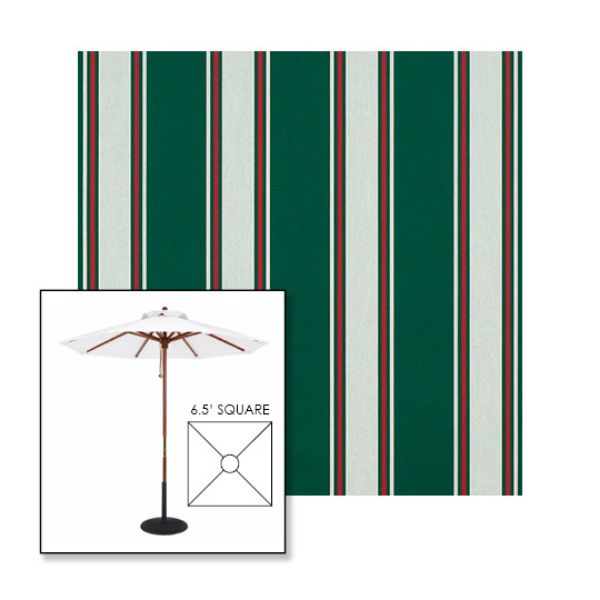 Picture of Forest Green Fancy | 6.5' Wood Square Frame Market Umbrella Sunbrella® Awning Fabric