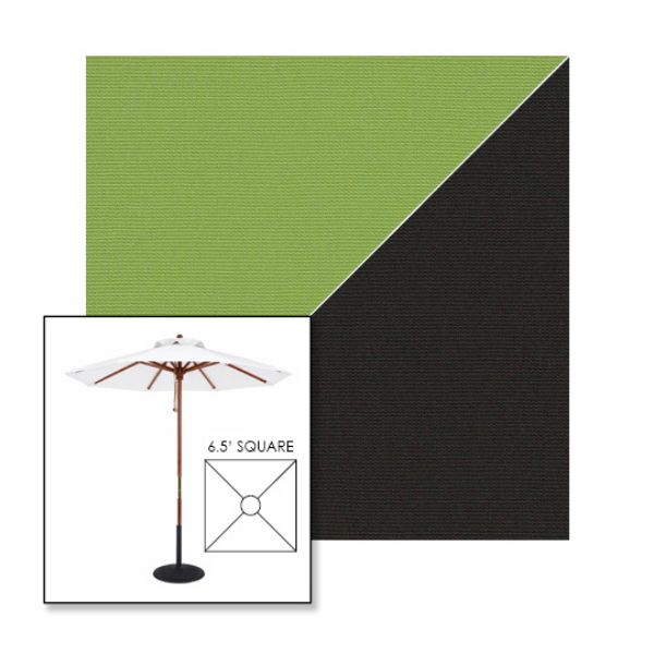 Picture of Ginkgo Black | 6.5' Wood Square Frame Market Umbrella Sunbrella® Awning Fabric