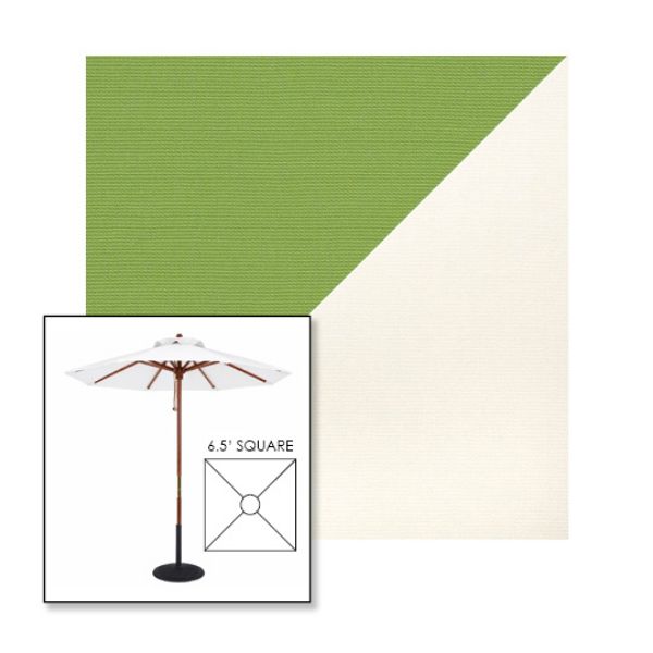 Picture of Ginkgo White | 6.5' Wood Square Frame Market Umbrella Sunbrella® Awning Fabric