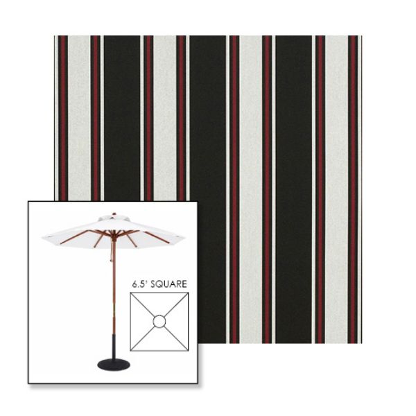 Picture of Hatteras Raven | 6.5' Wood Square Frame Market Umbrella Sunbrella® Awning Fabric