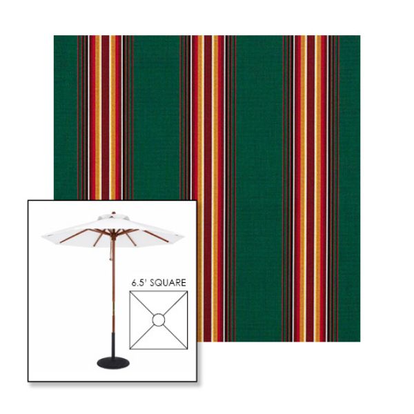 Picture of Hemlock Tweed Fancy | 6.5' Wood Square Frame Market Umbrella Sunbrella® Awning Fabric