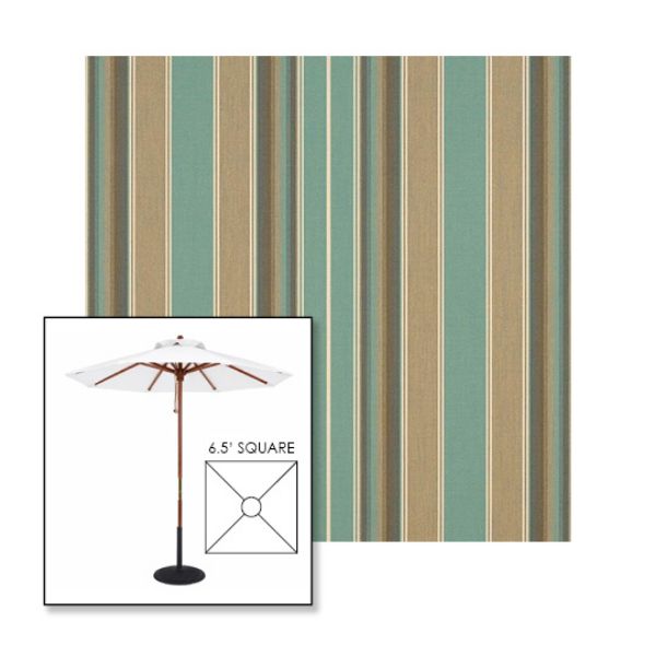 Picture of Kiawah Spa | 6.5' Wood Square Frame Market Umbrella Sunbrella® Awning Fabric