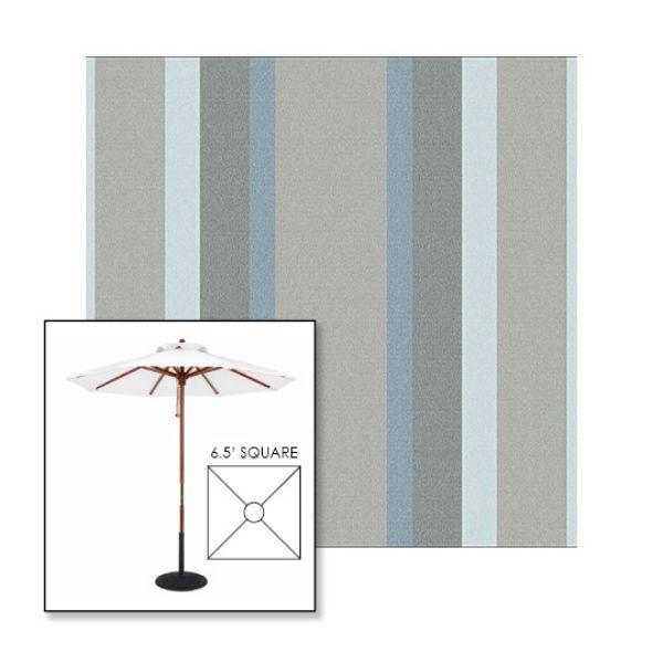 Picture of Marco Blue Grey | 6.5' Wood Square Frame Market Umbrella Sunbrella® Awning Fabric
