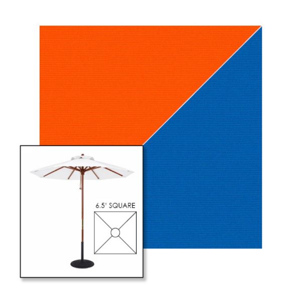 Picture of Orange Pacific | 6.5' Wood Square Frame Market Umbrella Sunbrella® Awning Fabric