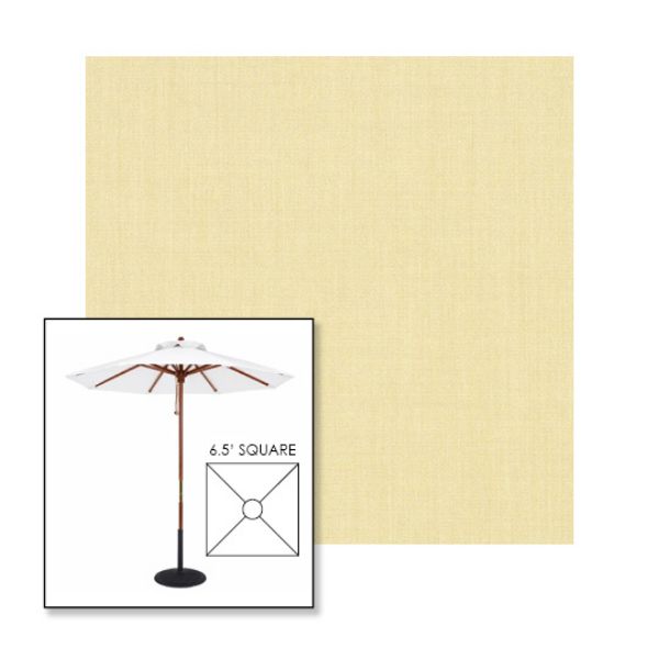 Picture of Parchment | 6.5' Wood Square Frame Market Umbrella Sunbrella® Awning Fabric