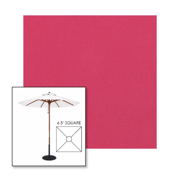Picture of Pink | 6.5' Wood Square Frame Market Umbrella Sunbrella® Awning Fabric