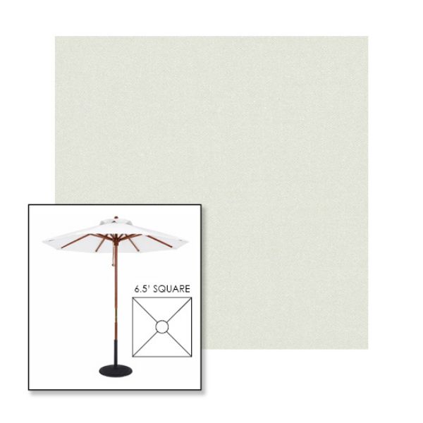 Picture of Silver | 6.5' Wood Square Frame Market Umbrella Sunbrella® Awning Fabric