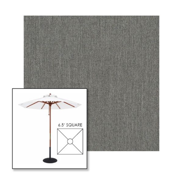 Picture of Smoke | 6.5' Wood Square Frame Market Umbrella Sunbrella® Awning Fabric