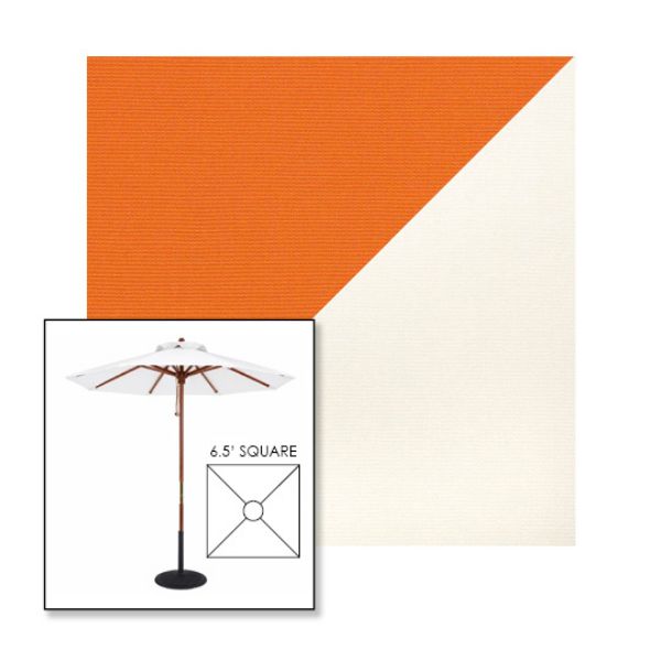 Picture of Tuscan White | 6.5' Wood Square Frame Market Umbrella Sunbrella® Awning Fabric